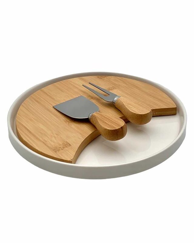 Alternative view of Tagliere Formaggi in porcellana e bamboo BRANDANI
