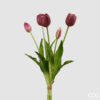 Bouquet tulipani viola Real Touch EDG: petali morbidi, steli modellabili e colore intenso. Eleganza realistica senza manutenzione.
