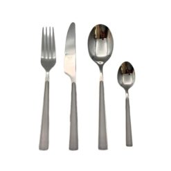 Servizio di posate “Primavera Ghiaccio” MEPRA in acciaio inox satinato. Eleganti, moderne e perfette per una tavola raffinata.