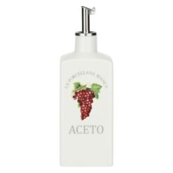 Acetiera Porcellana Bianca immagine grappolo uva