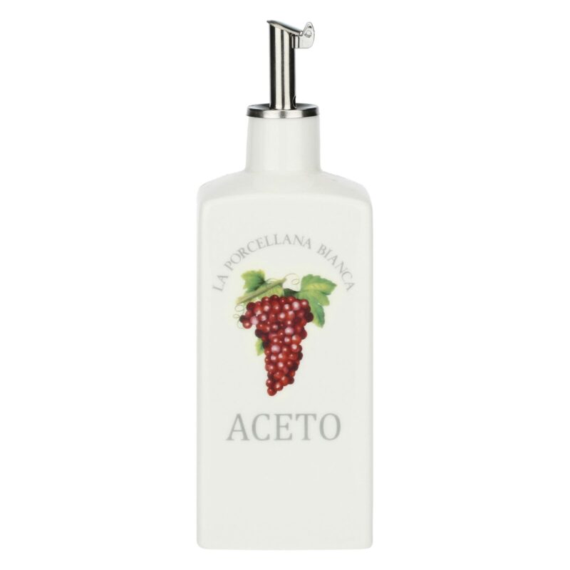 Acetiera Porcellana Bianca immagine grappolo uva