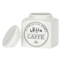 Barattolo Caffè 1,1L LA PORCELLANA BIANCA in porcellana bianca. Elegante, capiente e perfetto per conservare il caffè con stile.