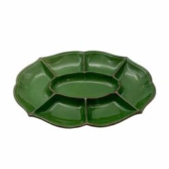 antipastiera verde ovale maiolica