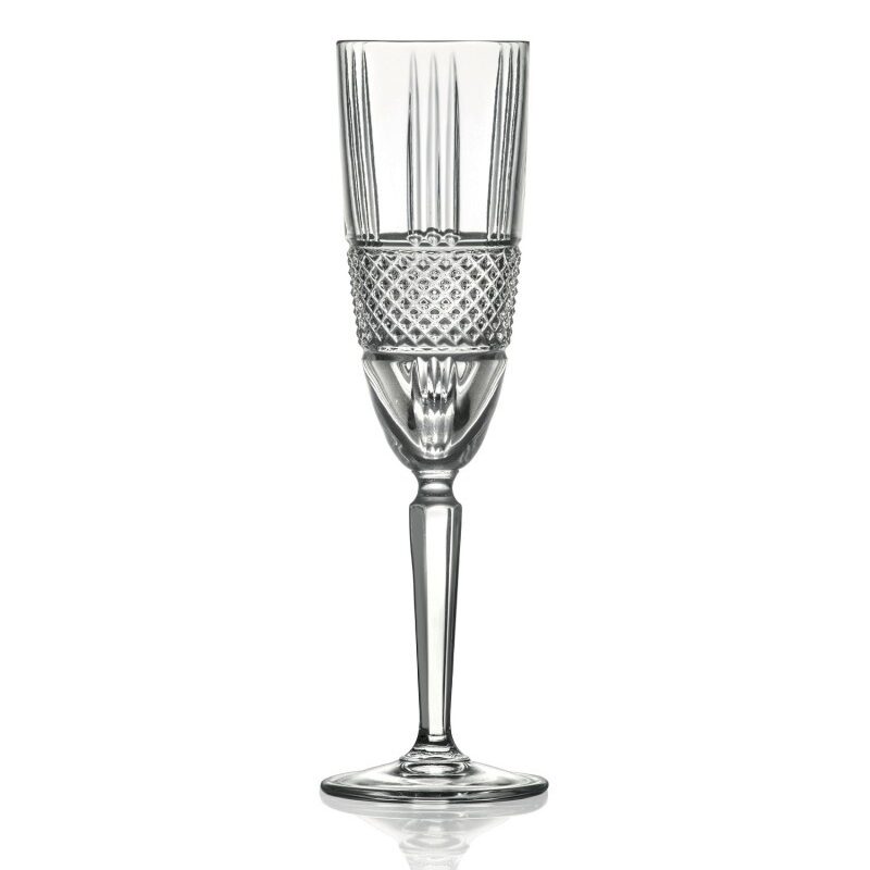 Flute Diamond BRANDANI, set 6 calici in vetro inciso. Eleganti, luminosi e perfetti per champagne, prosecco e brindisi speciali.