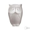 Scultura gufo Mascagni H 26 cm in resina bianca con dettagli plissettati. Statua moderna e portafortuna d'arredo. Acquista su Savino Arte e Design!