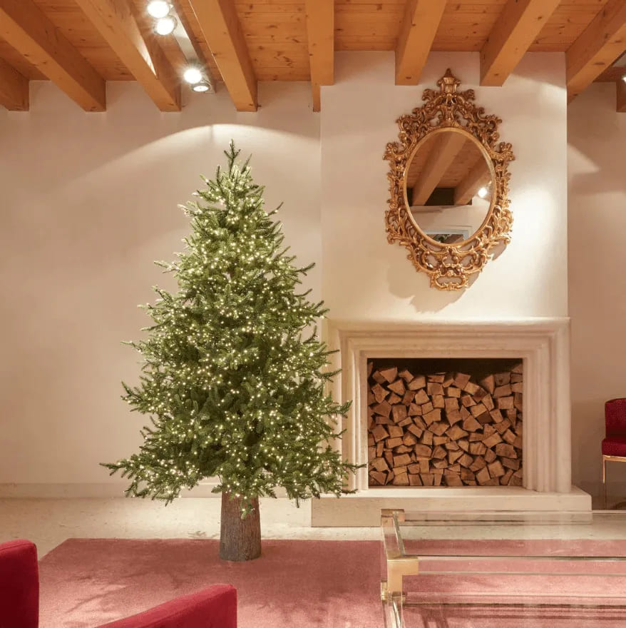 Pino Luxury EDG (H 180 cm): albero artificiale di design con 3000 LED integrati. Realismo e montaggio a ombrello. Lusso per il tuo Natale.