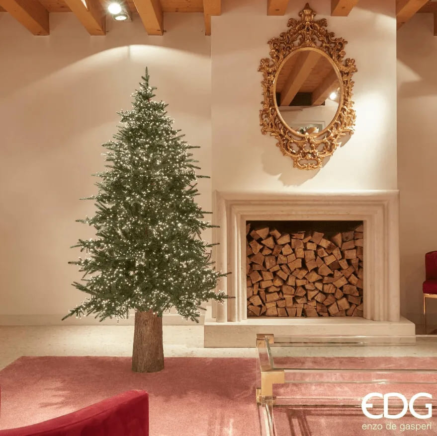 Pino Spark EDG (H 180 cm): albero artificiale lussuoso con 5060 LED integrati. Effetto luminoso spettacolare e montaggio rapido a ombrello.