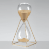 Clessidra Mascagni in vetro 30 minuti con sabbia e base oro. Design elegante e stile italiano per scandire il tempo con classe e raffinatezza.