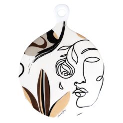 Tagliere Rotondo Face To Grey VILLA D’ESTE: ceramica decorativa, design artistico e stile moderno. Perfetto per servire e arredare la cucina.