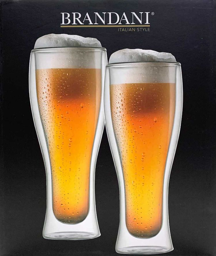 Bicchieri Birra 2 pz Doppio Vetro BRANDANI - Savino