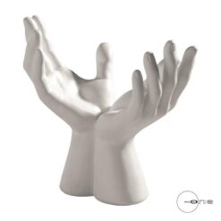 Scultura Mascagni Home in resina bianca raffigurante una coppia di mani. Oggetto decorativo elegante e simbolico per casa e ufficio. Design moderno.