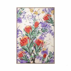 Quadro “Fioritura d’Aria” CESAR. Stampa floreale moderna dai colori vivaci, perfetta per decorare soggiorni e ambienti contemporanei con eleganza naturale.