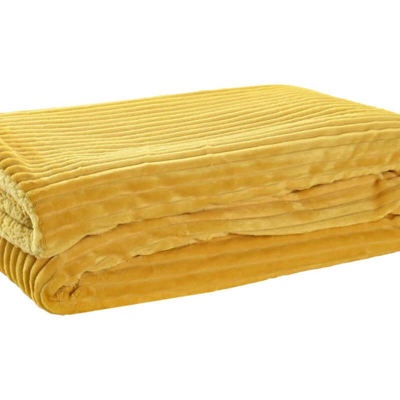 Coperta Effetto Velluto Senape SAVINO COLLECTION