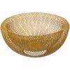 Cestino Portafrutta “Linea Aria” CAMACHO. Metallo oro dal design moderno, ideale per frutta e decorazioni. Elegante, luminoso e perfetto per ogni cucina.