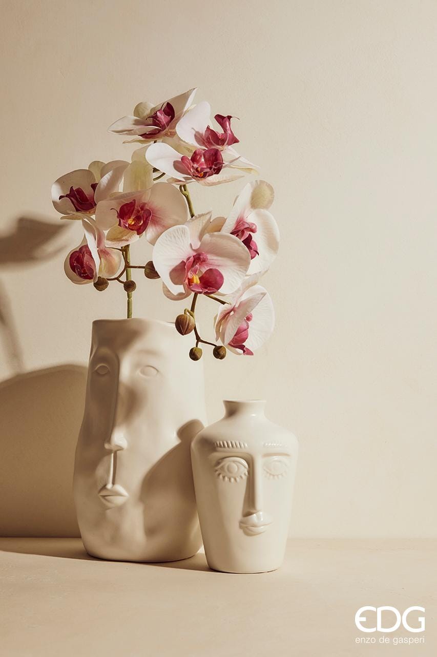 Ramo Orchidea Bianco Rosa H86cm EDG - immagine 2
