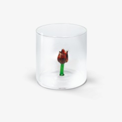 Bicchiere in vetro 250 ml con tulipano WD Lifestyle. Leggero, resistente e decorativo, perfetto per bevande o come oggetto floreale d’arredo.