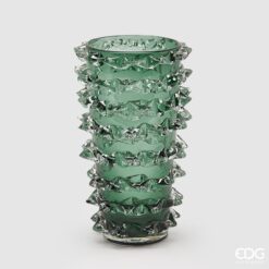 Vaso “Punte Verde” 35 cm EDG. Vetro decorativo dal design moderno e scultoreo, ideale per arricchire ambienti contemporanei con un tocco di colore.