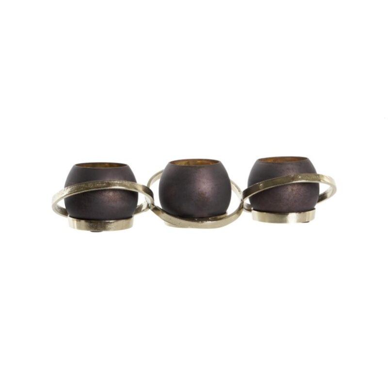 Portacandela Tre fuochi in metallo SAVINO COLLECTION