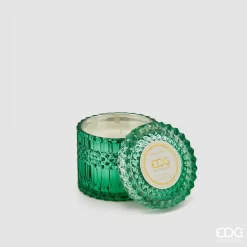 Candela Crystal Verde in Vetro 10,5H Colori D'autunno EDG