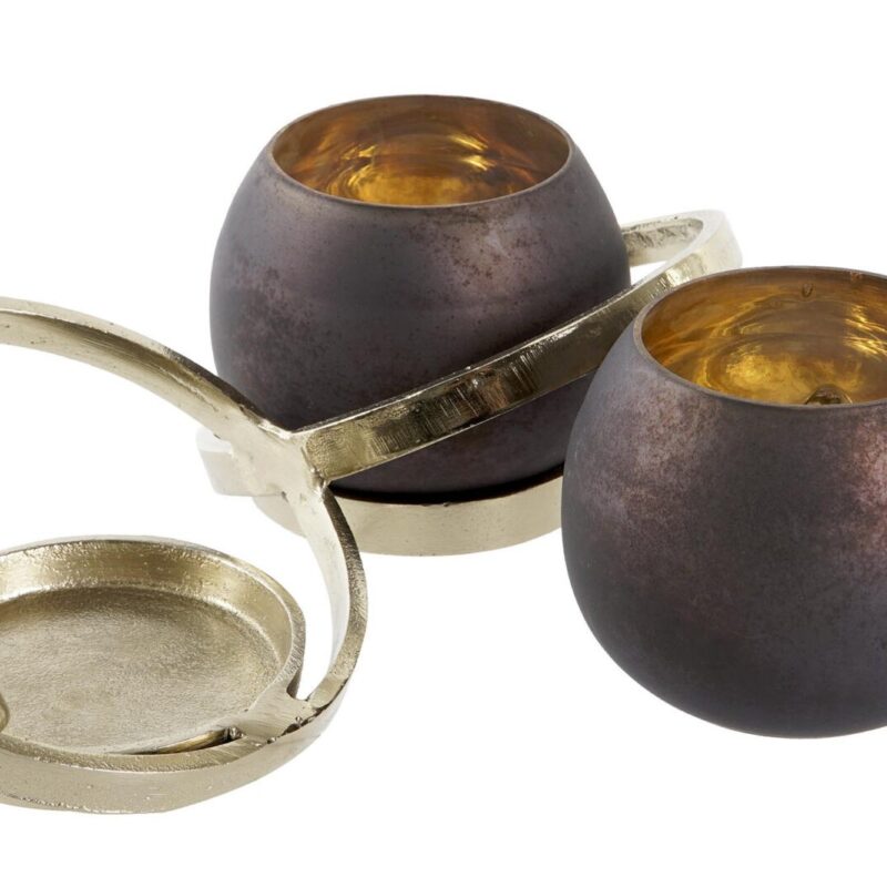 Portacandela Tre fuochi in metallo SAVINO COLLECTION - immagine 4