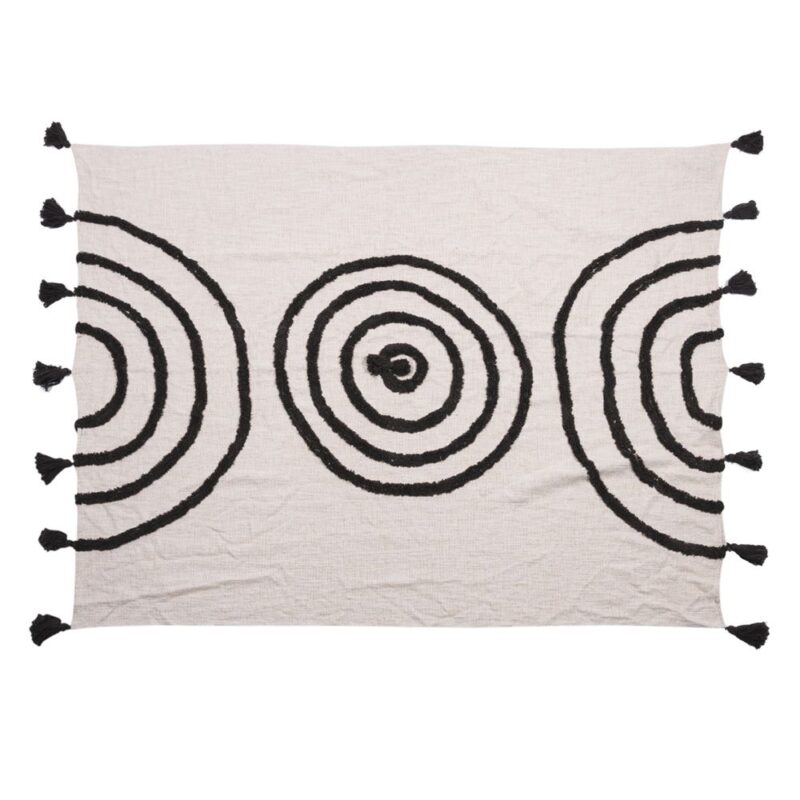 Coperta Estiva Macramè Bianco/Nero VILLA D'ESTE