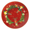 Piatto Portata Brandani Linea Elfomagia Rosso. Design fiabesco con elfi, doni e colori intensi. Ideale per servire e decorare la tavola di Natale con passione e magia.