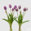 Bouquet tulipani lilla Real Touch EDG: petali morbidi, steli modellabili e colore delicato. Eleganza realistica senza manutenzione.