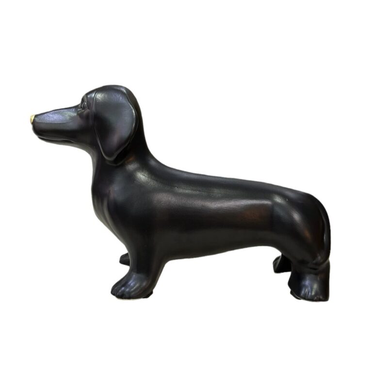 Scultura Bassotto Nero-Oro NATURAL STYLE - immagine 3