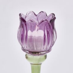 Alternative view of Portacandela in Vetro Tulipano 22cm EDG