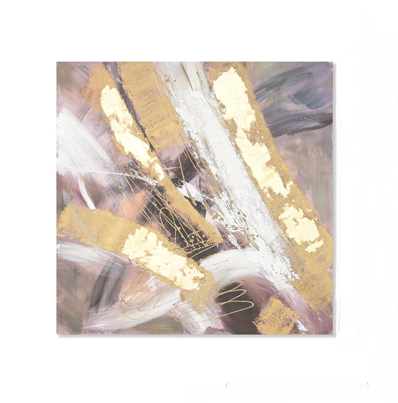 Quadro Astratto Strisce Oro SAVINO COLLECTION
