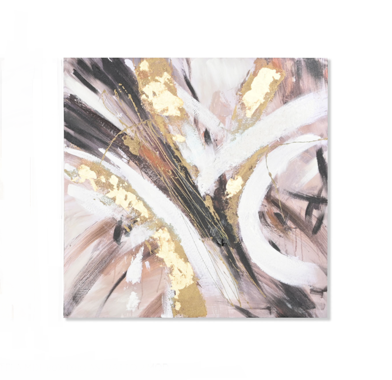 Alternative view of Quadro Astratto Strisce Oro SAVINO COLLECTION