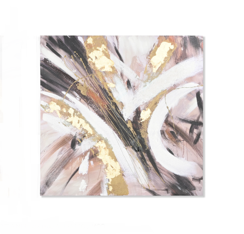 Quadro Astratto Strisce Oro SAVINO COLLECTION - immagine 2