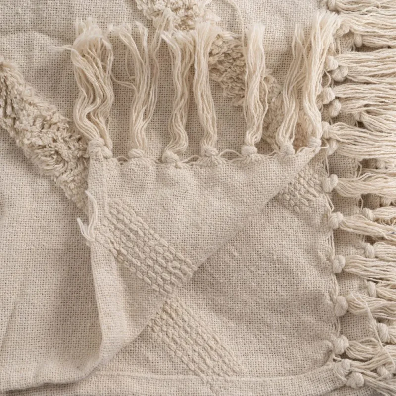 Coperta in Cotone con Decoro Avorio IXIA - immagine 4