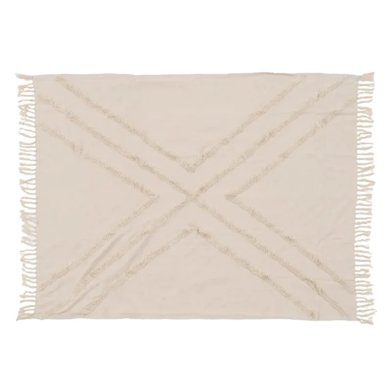 Coperta in Cotone con Decoro Avorio IXIA - immagine 3