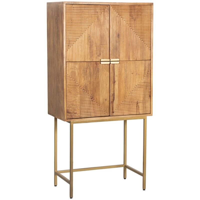 Credenza in Legno di Mango su Base Oro CAMACHO