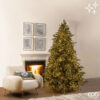Pino Argentato EDG (H 240 cm): albero monumentale con 5000 LED integrati. Lusso glaciale e montaggio a ombrello per grandi spazi.