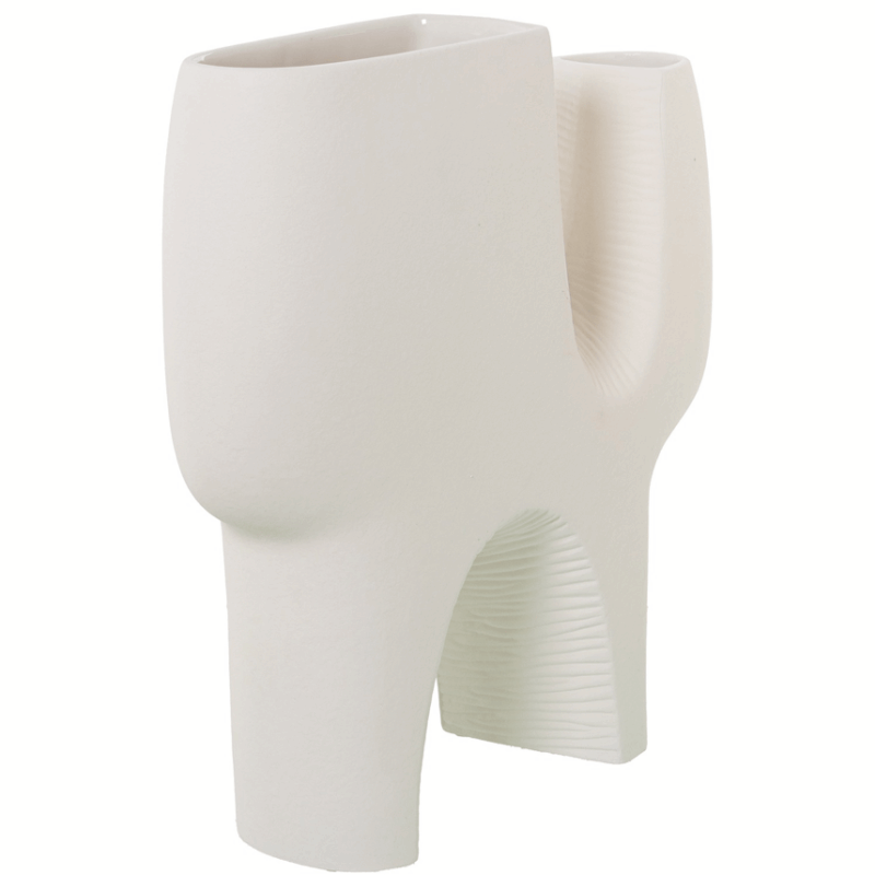 Alternative view of Vaso Astratto in Ceramica Bianco CAMACHO
