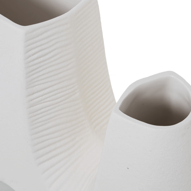 Vaso Astratto in Ceramica Bianco CAMACHO - immagine 3