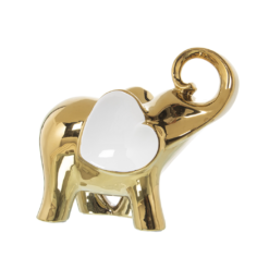 Scultura Elefante Oro con Cuore CAMACHO