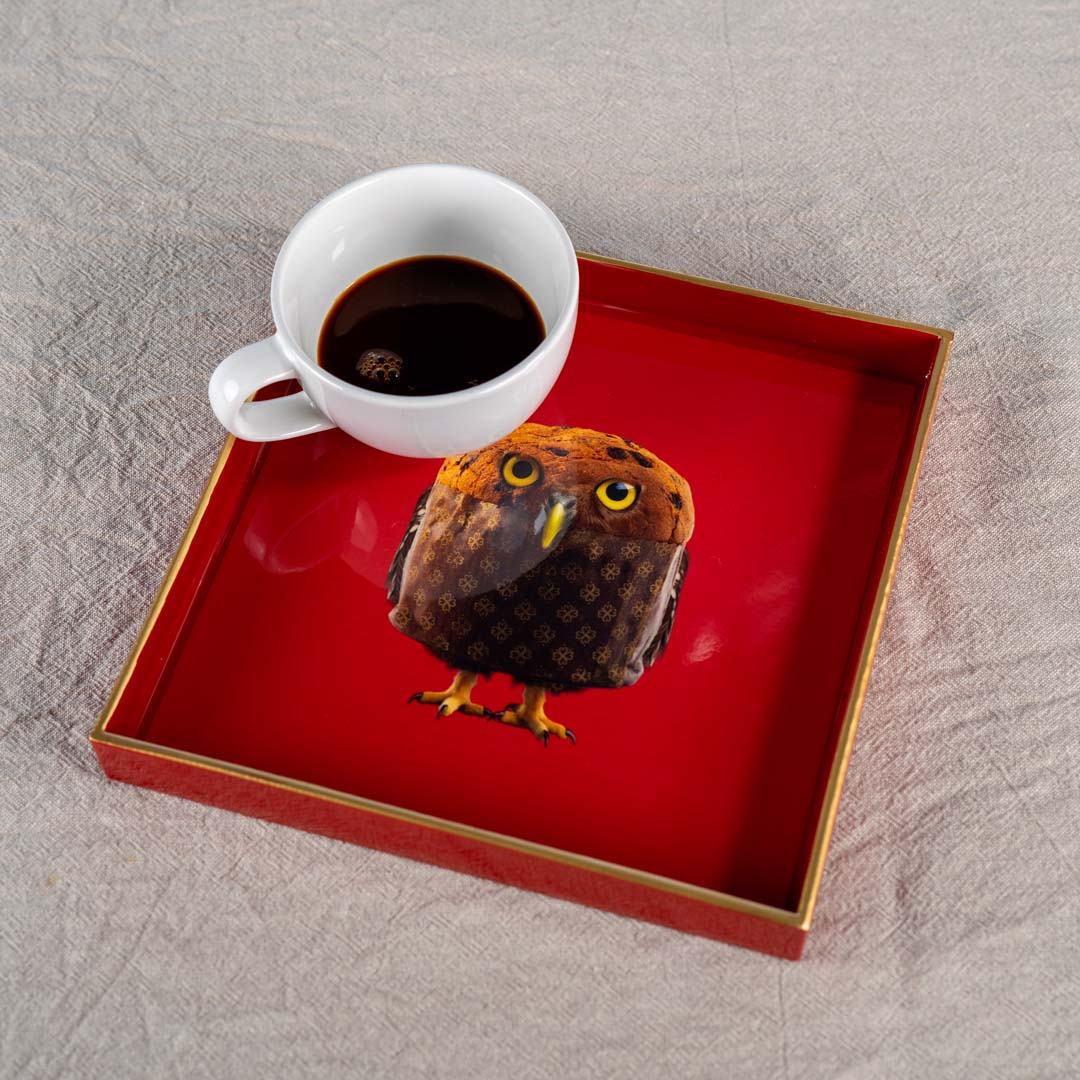 WD Lifestyle Vassoio Svuotatasche Rosso Gufo Panettone - immagine 2