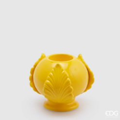 Portacandela pumo pugliese giallo EDG: ceramica stoneware, simbolo solare di buon auspicio. Illumina con stile Made in Italy.
