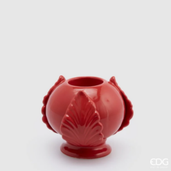 Portacandela pumo pugliese rosso EDG: ceramica stoneware smaltata. Simbolo decorativo che illumina con stile Made in Italy.