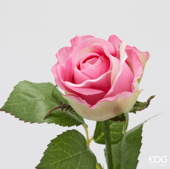 Ramo Rosa con Foglie EDG - immagine 2