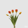 Bouquet tulipani arancioni Real Touch EDG: petali morbidi, steli modellabili e colore caldo. Realismo sorprendente senza manutenzione.