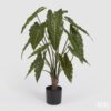 Pianta Alocasia con Vaso 90 cm EDG: pianta artificiale realistica, elegante e sempreverde, ideale per arredare casa e ufficio con stile.