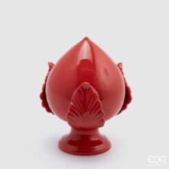 Pumo pugliese rosso EDG in ceramica stoneware: simbolo di passione e buon auspicio. Decorazione elegante e artigianale Made in Italy.