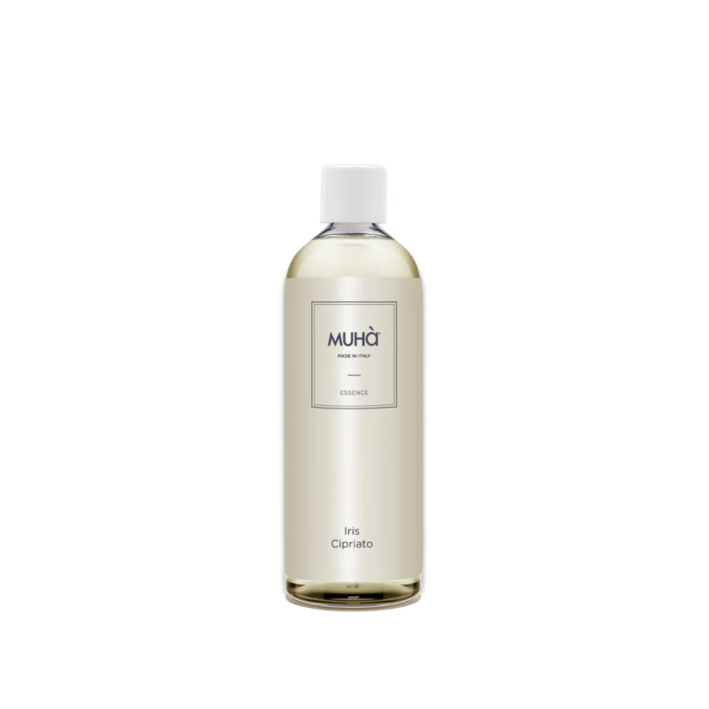 Ricarica profumatore “Iris Cipriato” 200 ml MUHÀ. Fragranza delicata e cipriata, lunga durata e diffusione costante. Ideale per rinnovare il profumo di casa.