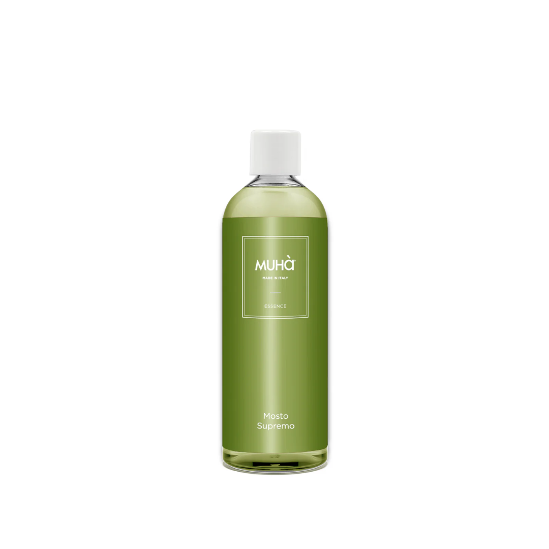 Ricarica profumatore “Mosto Supremo” 200 ml MUHÀ. Fragranza dolce e avvolgente, lunga durata e diffusione costante. Ideale per rinnovare il profumo di casa.