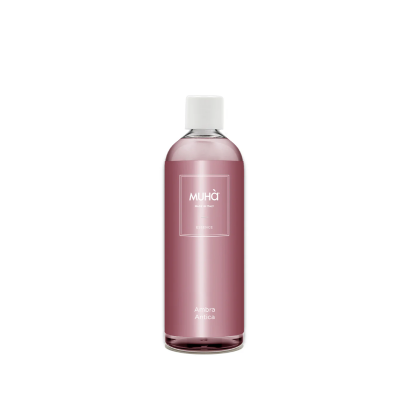 Ricarica profumatore “Ambra Antica” 200 ml MUHÀ. Fragranza calda e intensa, lunga durata e diffusione costante. Ideale per rinnovare il profumo di casa.