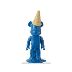 Scultura Orso Cono Gelato Blu J‑LINE: decorazione pop art moderna, divertente e colorata per dare carattere ai tuoi ambienti.